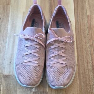 NWOT Skechers Women's Pink Knit Lace-Up Sneakers